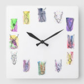 Fantasy Necklace Art Quadratische Wanduhr (Vorderseite)