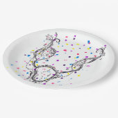 Fantasy Necklace mit farbenfrohen Punkten Pappteller (Schrägansicht)