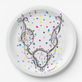 Fantasy Necklace mit farbenfrohen Punkten Pappteller