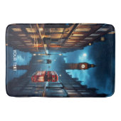 Fantasy Niedlich Abend London Rain Badematte (Vorderseite)