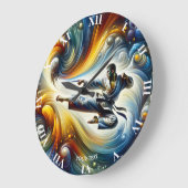 Fantasy Niedlich Abstrakt Karate Zeichnend Große Wanduhr (Winkel)