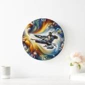 Fantasy Niedlich Abstrakt Karate Zeichnend Große Wanduhr (Zuhause)