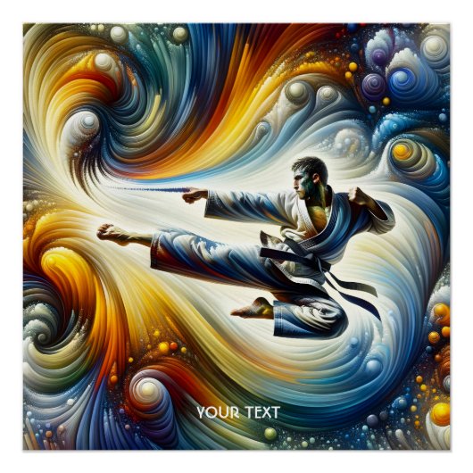 Fantasy Niedlich Abstrakt Karate Zeichnend Poster (Vorderseite)