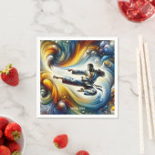Fantasy Niedlich Abstrakt Karate Zeichnend Serviette (Beispiel)