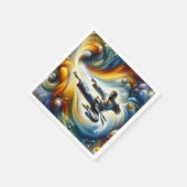 Fantasy Niedlich Abstrakt Karate Zeichnend Serviette (Ecke)