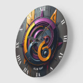 Fantasy Niedlich Abstrakt Orange Lila Große Wanduhr (Winkel)