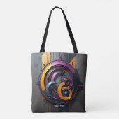 Fantasy Niedlich Abstrakt Orange Lila Tasche (Rückseite)