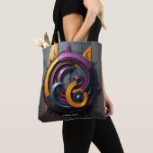Fantasy Niedlich Abstrakt Orange Lila Tasche (Von Nahem)