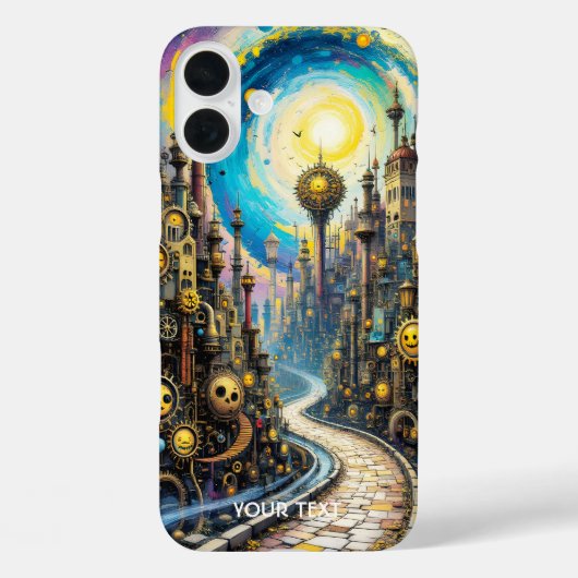 Fantasy Niedlich Abstrakt Steampunk City Case-Mate iPhone Hülle (Rückseite)