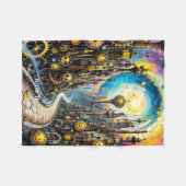 Fantasy Niedlich Abstrakt Steampunk City Fleecedecke (Vorderseite (Horizontal))