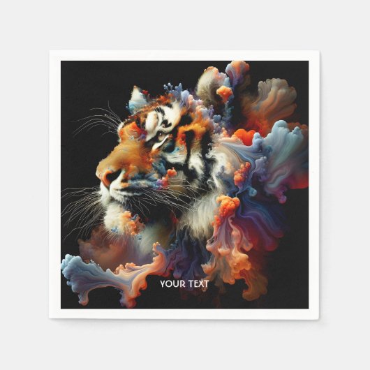 Fantasy Niedlich Abstrakt Tiger Head Serviette (Vorderseite)