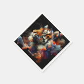 Fantasy Niedlich Abstrakt Tiger Head Serviette (Ecke)