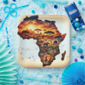 Fantasy Niedlich Africa Animations Map Pappteller (Party)