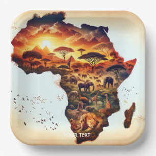 Fantasy Niedlich Africa Animations Map Pappteller