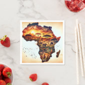 Fantasy Niedlich Africa Animations Map Serviette (Beispiel)