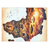 Fantasy Niedlich Africa Animations Map Tischdecke (Vorderseite (Horizontal))