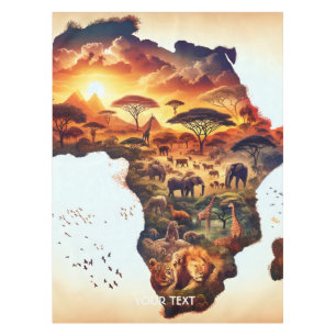 Fantasy Niedlich Africa Animations Map Tischdecke