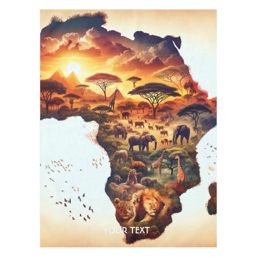 Fantasy Niedlich Africa Animations Map Tischdecke (Vorderseite)