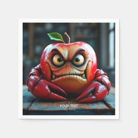 Fantasy Niedlich Angry Apple Crab Serviette (Vorderseite)
