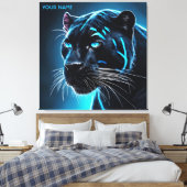 Fantasy Niedlich Angry Blue Panther Leinwanddruck (Insitu (Schlafzimmer))