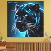 Fantasy Niedlich Angry Blue Panther Leinwanddruck (Insitu (Wohnzimmer))