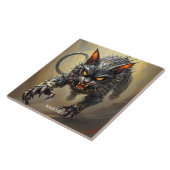 Fantasy Niedlich Angry Cyborg Cat Fliese (Seite)