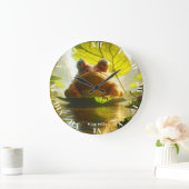 Fantasy Niedlich Angry Frosch Leaf Große Wanduhr (Zuhause)