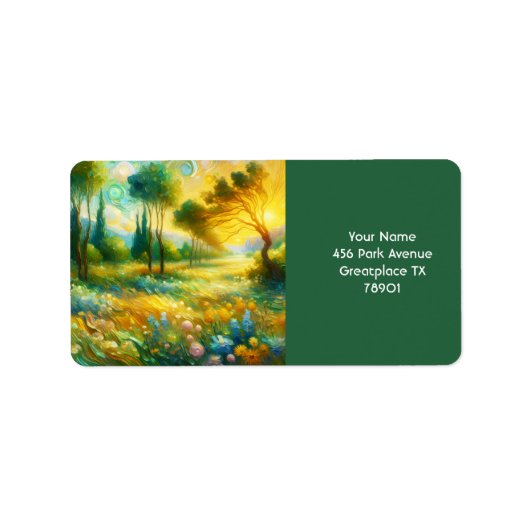 Fantasy Niedlich Angry Leaf Forest Adressaufkleber (Vorne)