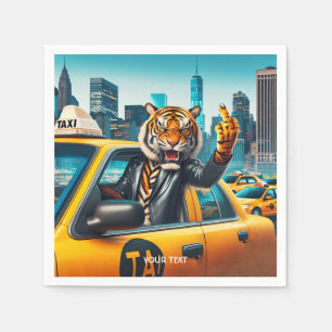 Fantasy Niedlich Angry Tiger Taxi Serviette