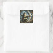 Fantasy Niedlich Archer Bow Arrow Quadratischer Aufkleber (Tasche)