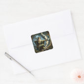 Fantasy Niedlich Archer Bow Arrow Quadratischer Aufkleber (Umschlag)