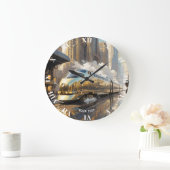 Fantasy Niedlich Art Deco Bahn Große Wanduhr (Zuhause)