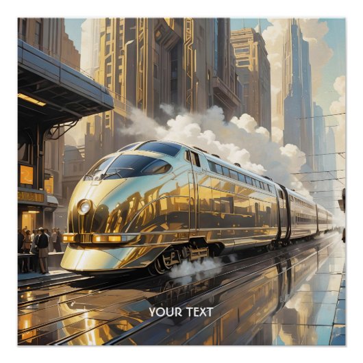 Fantasy Niedlich Art Deco Bahn Poster (Vorderseite)