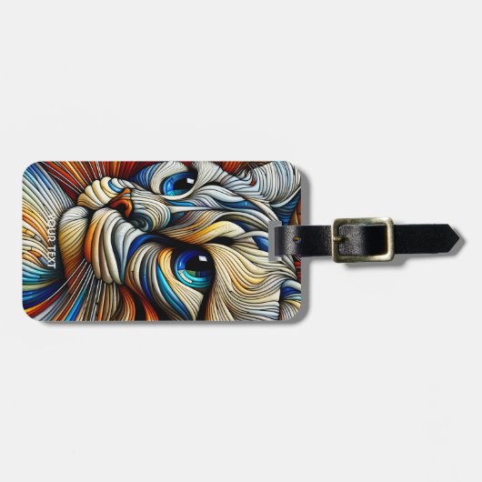 Fantasy Niedlich Art Deco Cat Gepäckanhänger (Vorderseite horizontal)