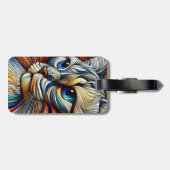 Fantasy Niedlich Art Deco Cat Gepäckanhänger (Rückseite horizontal)