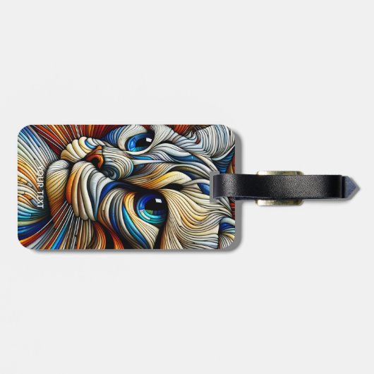 Fantasy Niedlich Art Deco Cat Gepäckanhänger (Rückseite horizontal)