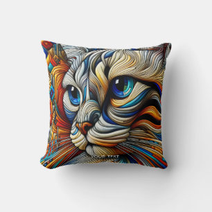 Fantasy Niedlich Art Deco Cat Kissen