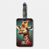 Fantasy Niedlich Art Deco Giraffe Gepäckanhänger (Rückseite vertikal)