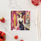 Fantasy Niedlich Art Deco Lady Serviette (Beispiel)