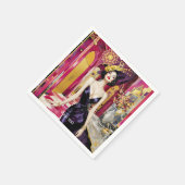 Fantasy Niedlich Art Deco Lady Serviette (Ecke)