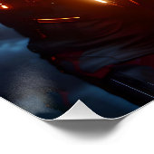 Fantasy Niedlich Astronaut Landschaftsfeuer Poster (Ecke)