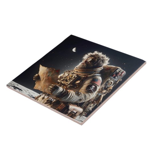 Fantasy Niedlich Astronaut Map Space Fliese (Seite)