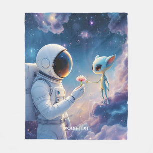 Fantasy Niedlich Astronaut Space Blume Fleecedecke