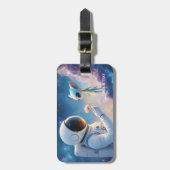 Fantasy Niedlich Astronaut Space Blume Gepäckanhänger (Vorderseite vertikal)