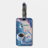 Fantasy Niedlich Astronaut Space Blume Gepäckanhänger (Rückseite vertikal)