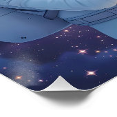 Fantasy Niedlich Astronaut Space Blume Poster (Ecke)