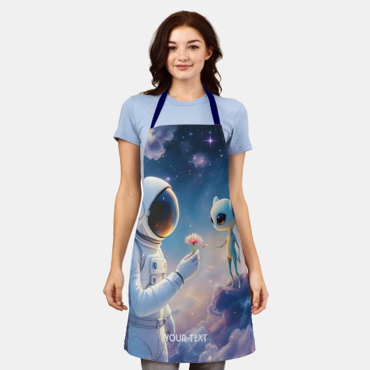 Fantasy Niedlich Astronaut Space Blume Schürze (Getragen)