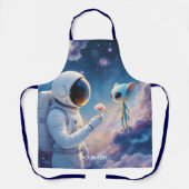 Fantasy Niedlich Astronaut Space Blume Schürze (Vorderseite)