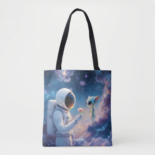 Fantasy Niedlich Astronaut Space Blume Tasche (Vorderseite)
