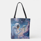Fantasy Niedlich Astronaut Space Blume Tasche (Rückseite)